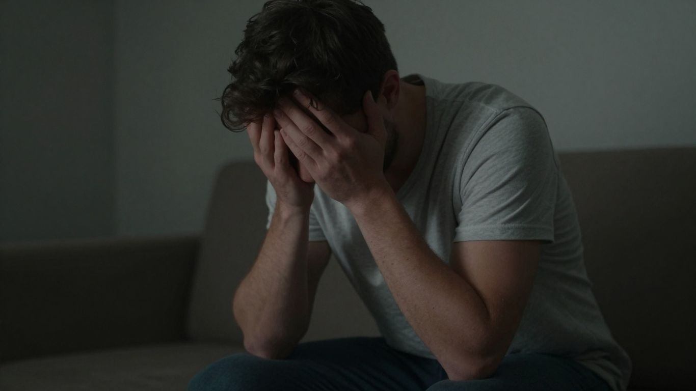 Pessoa com sinais de ansiedade e preocupação.