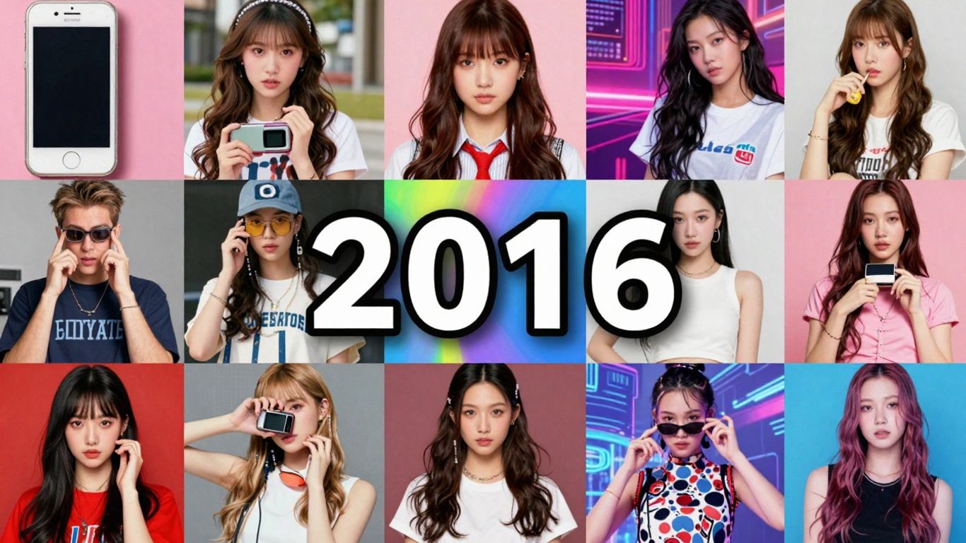 Digital nostalgia collage blending 2016 and 2026 imagery.