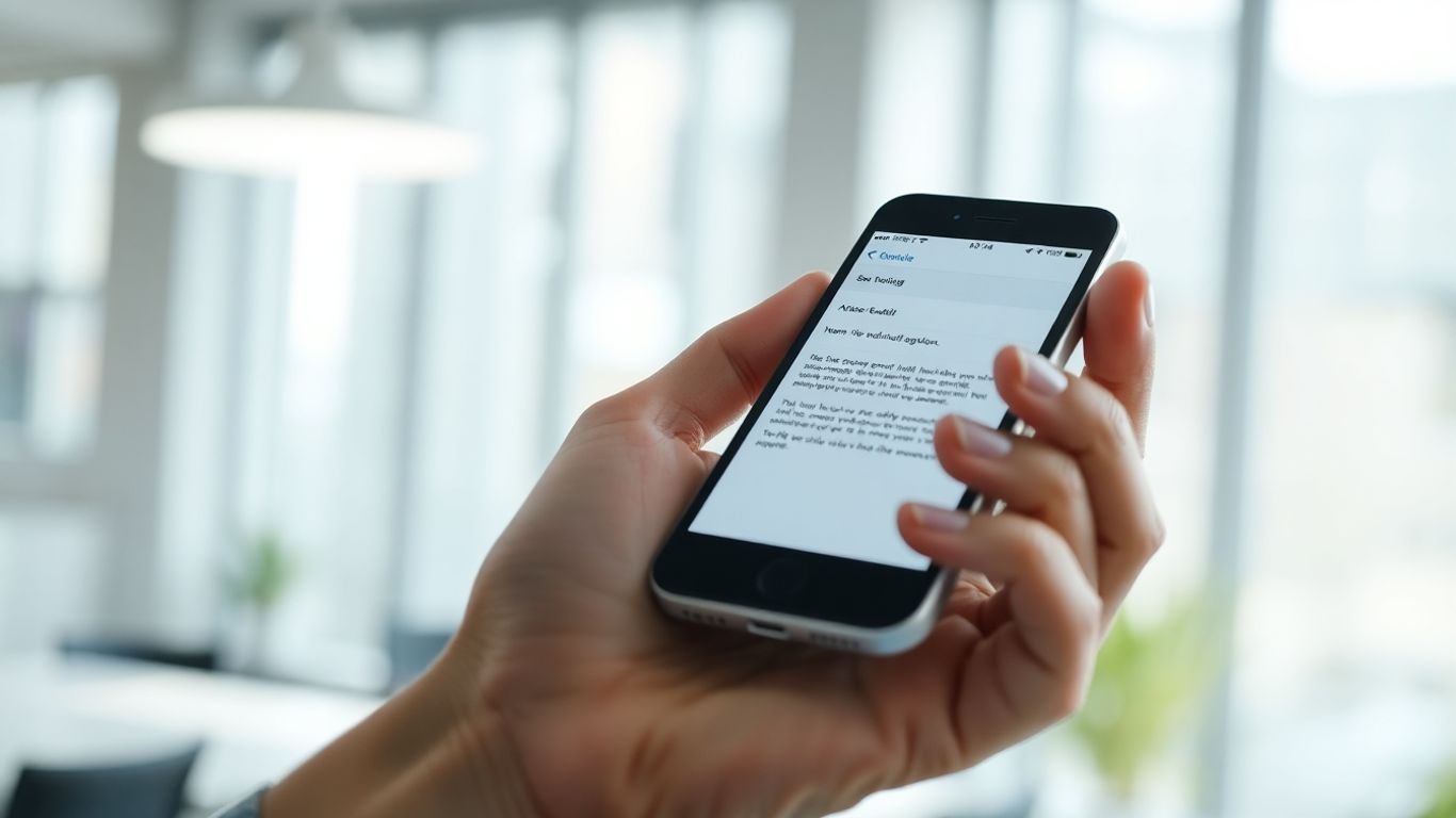 Personalized email on a smartphone screen
