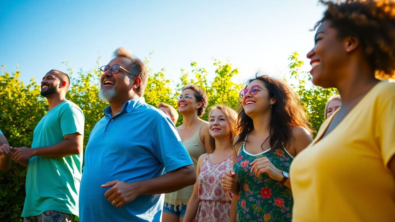 People enjoying nature and healthy living