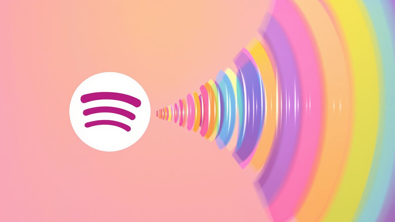 Spotify logo with colorful soundwave