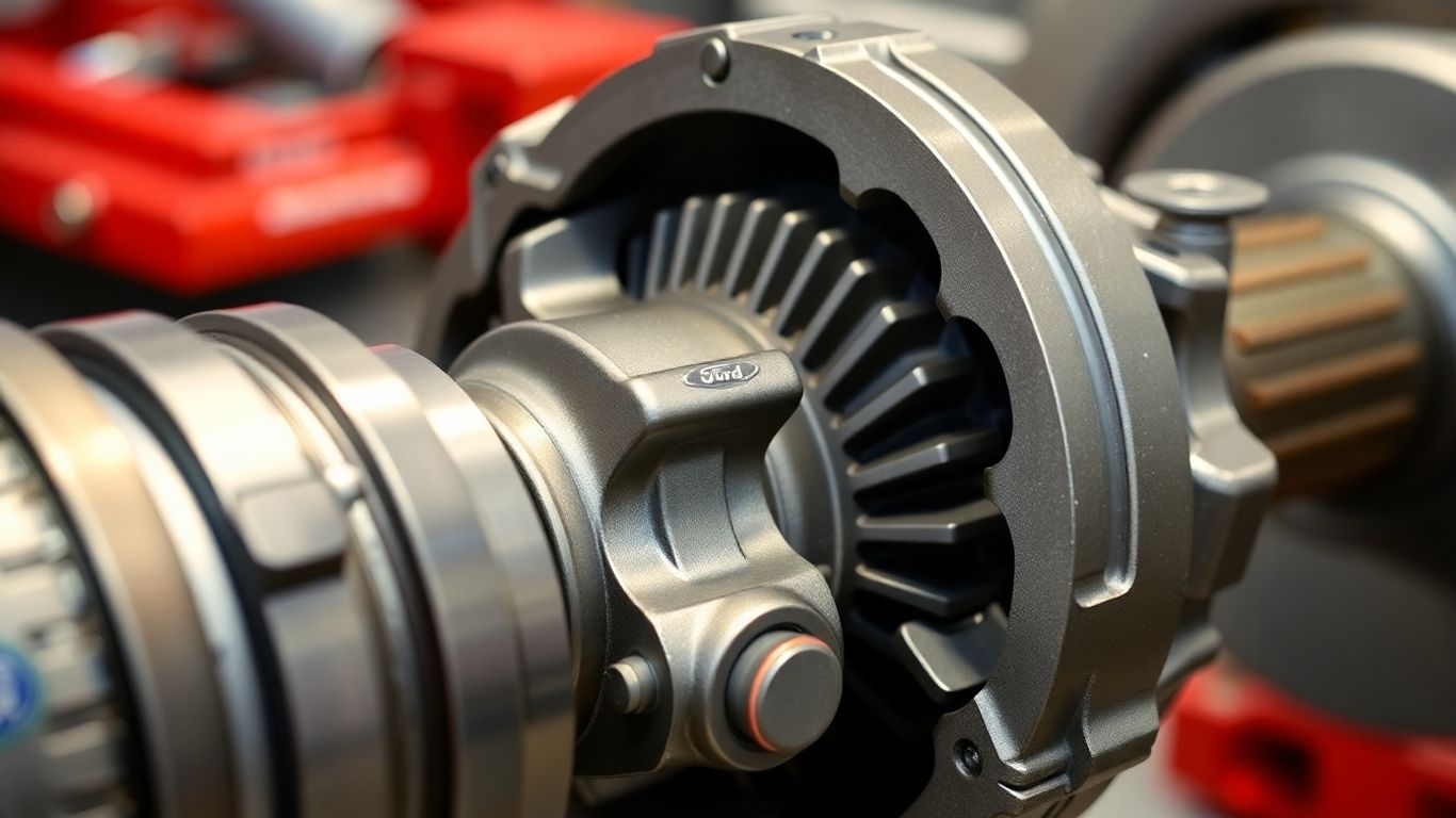 Ford differential assembly with visible gears and housing.