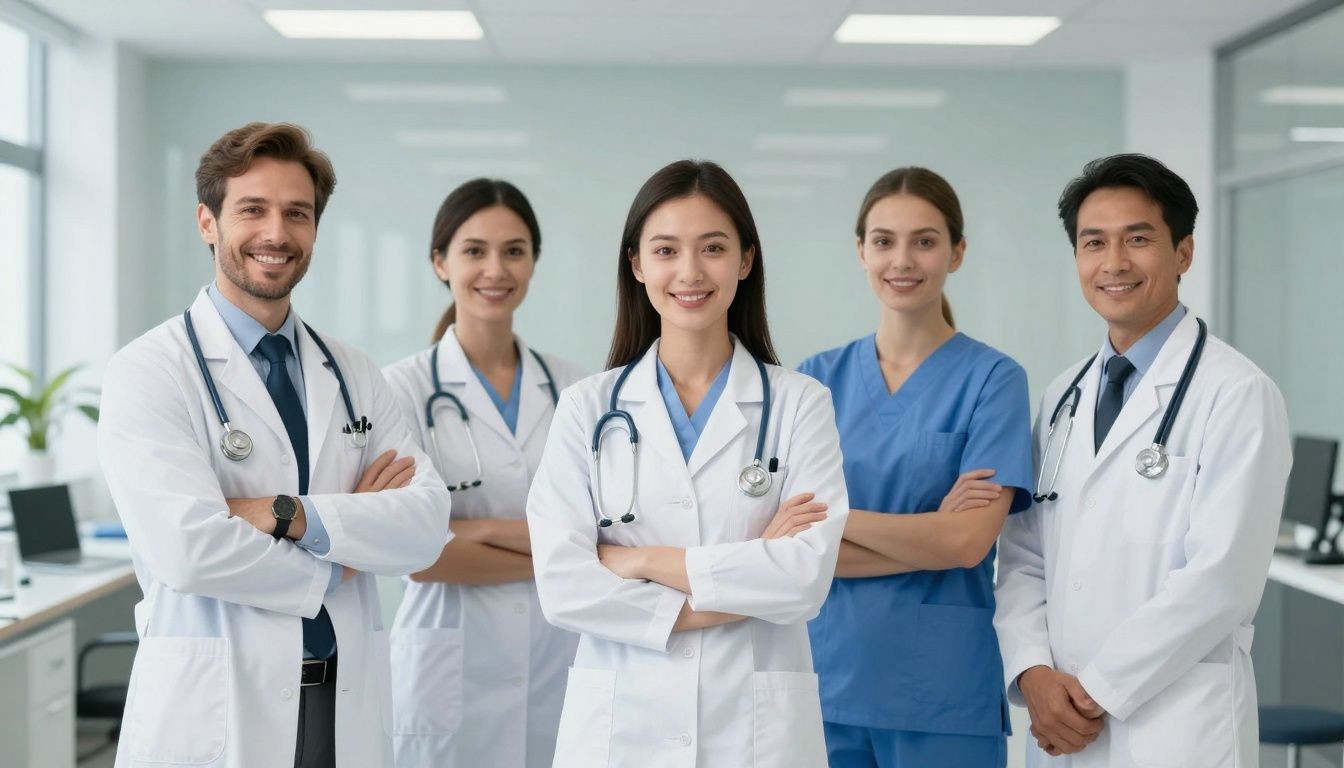 Weight loss doctors and medical team in a clinic.