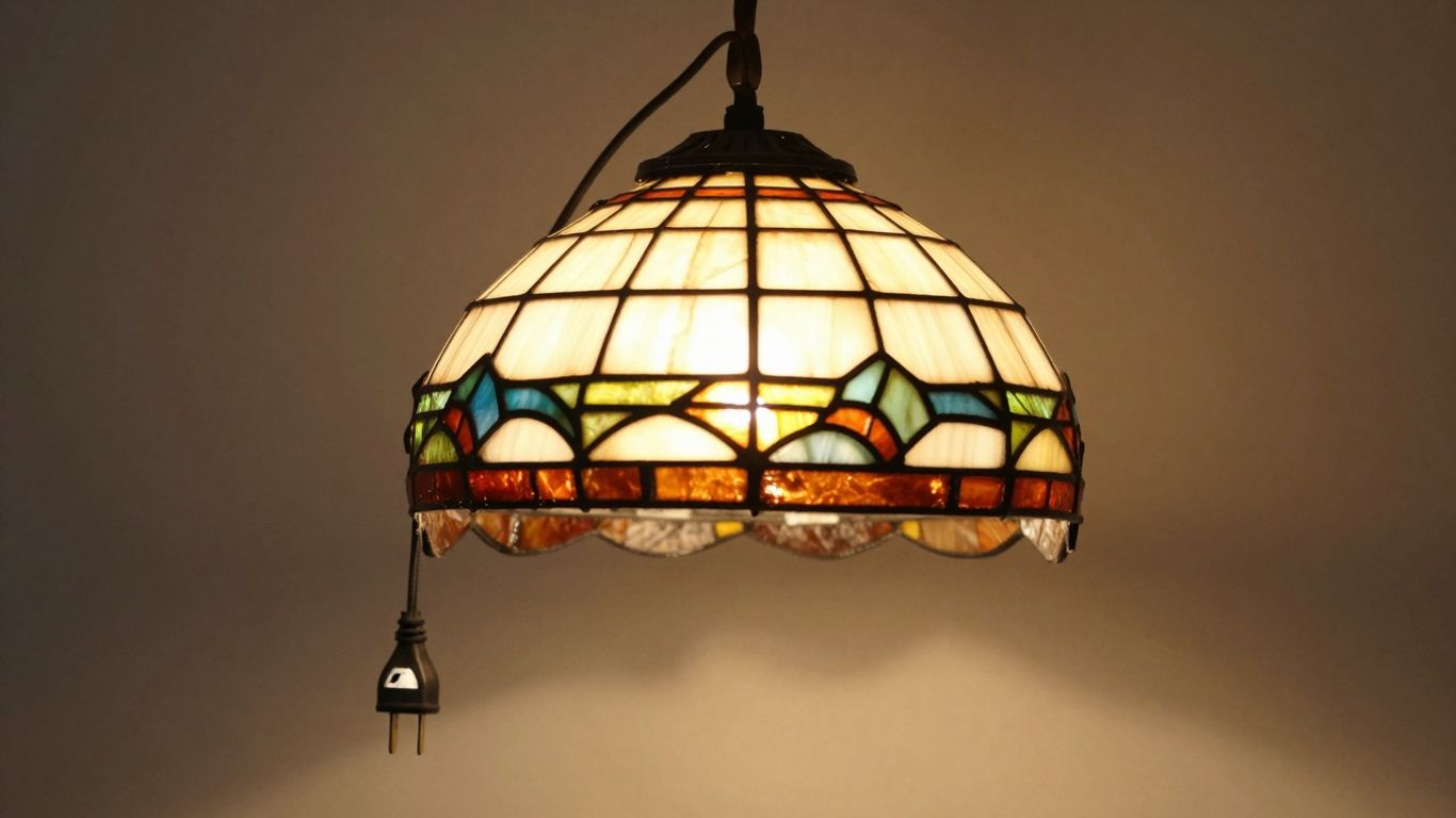 Tiffany style plug-in pendant light mini chandelier.