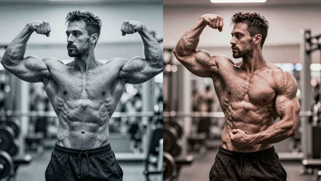 Bodybuilders comparing Anavar and Deca Durabolin effects.