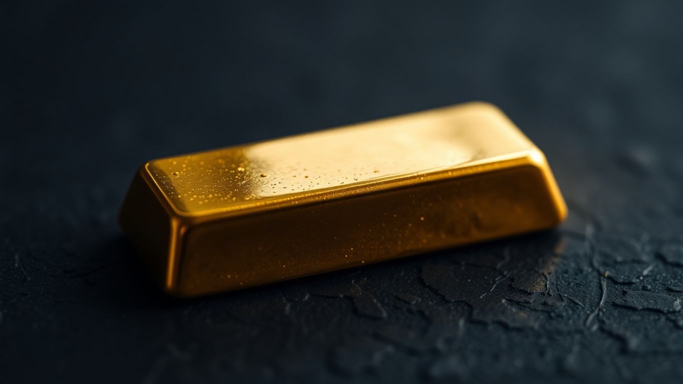 深色背景上閃亮的金條。