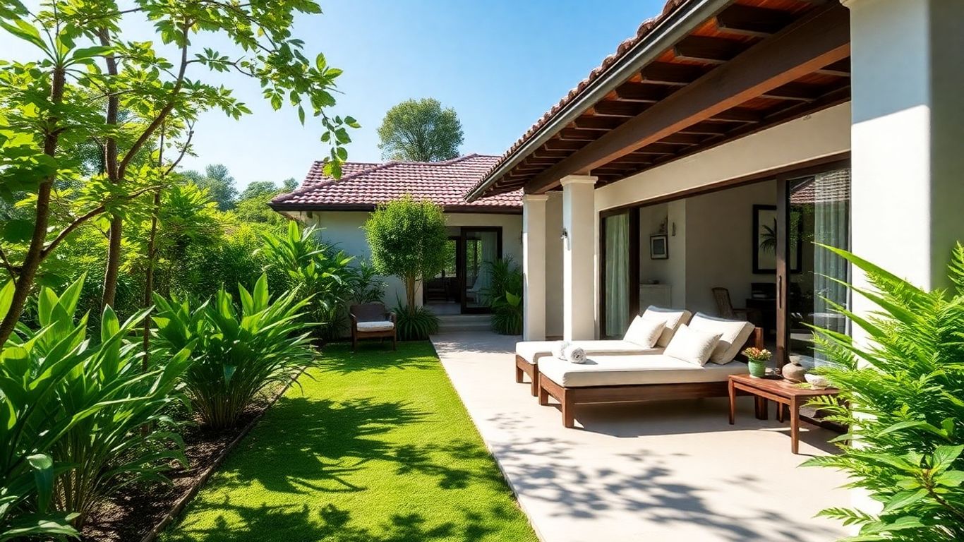 Luxurious villa amidst Hunter Valley gardens.