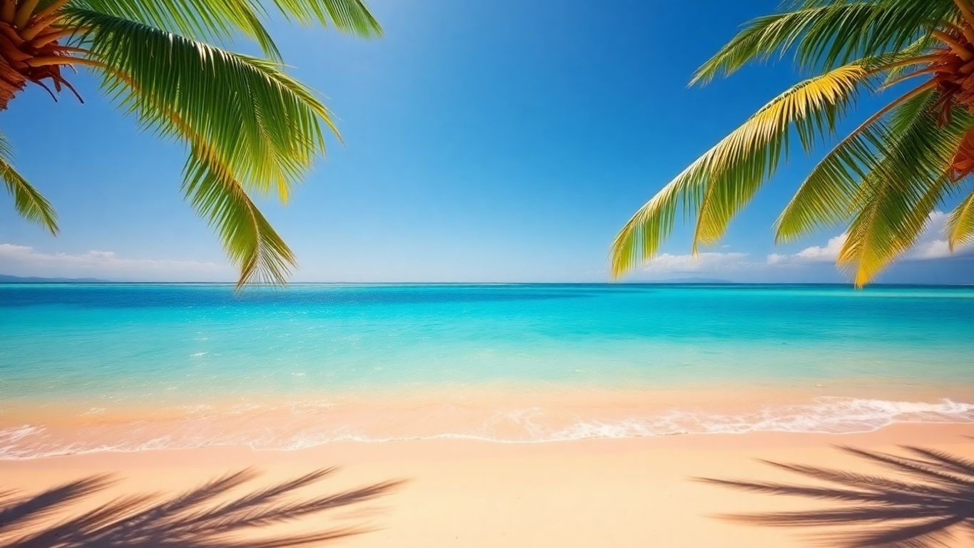 Pristine Sumba beach with turquoise water and palm trees.