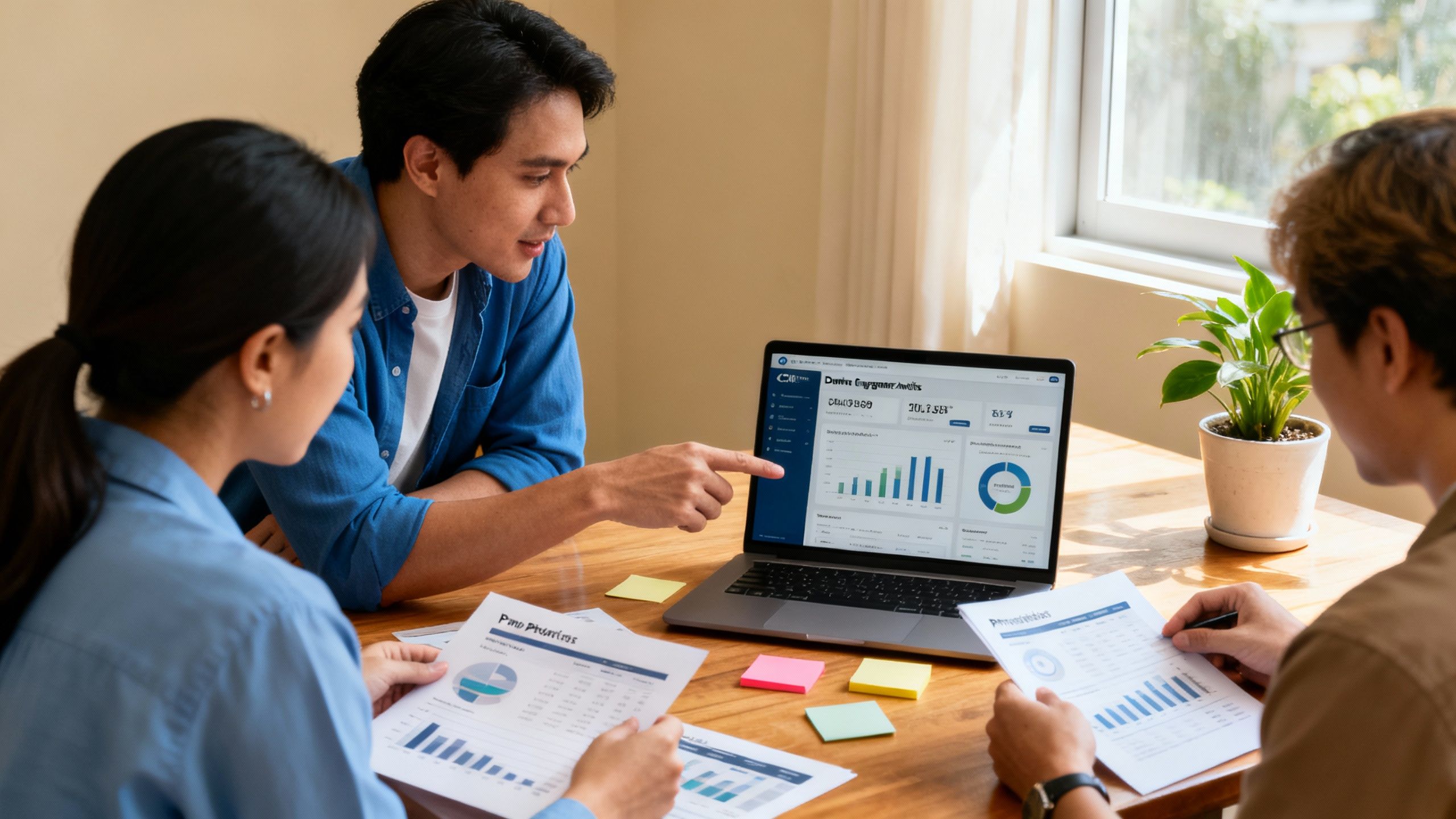 A nonprofit team reviewing donor engagement analytics in a CRM for nonprofits