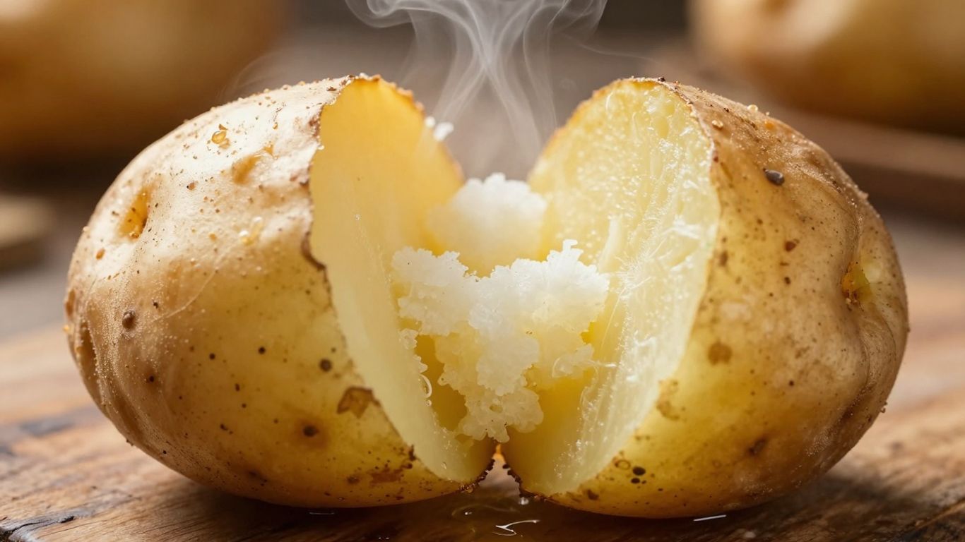 Gekookte aardappel met kruiden en boter