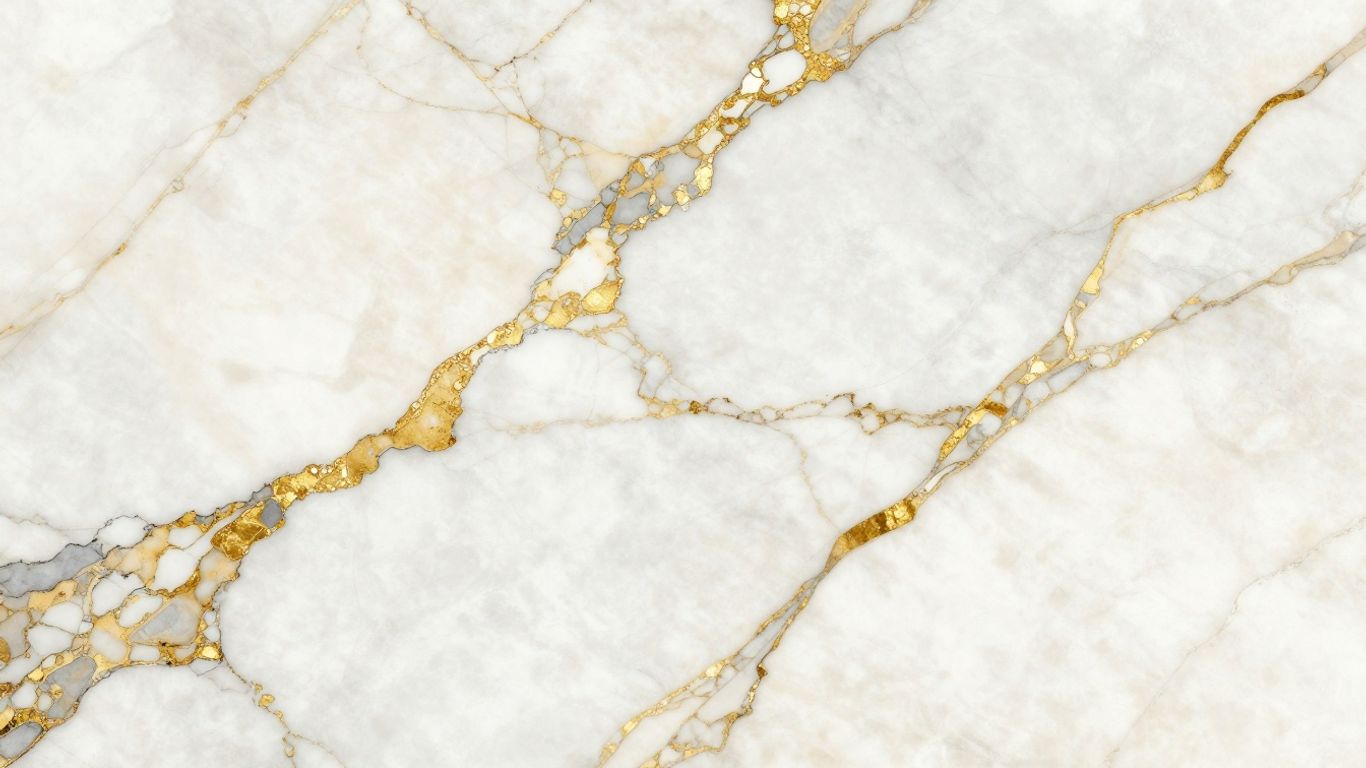Calacatta Gold marble slab sketch with gold and grey veins.