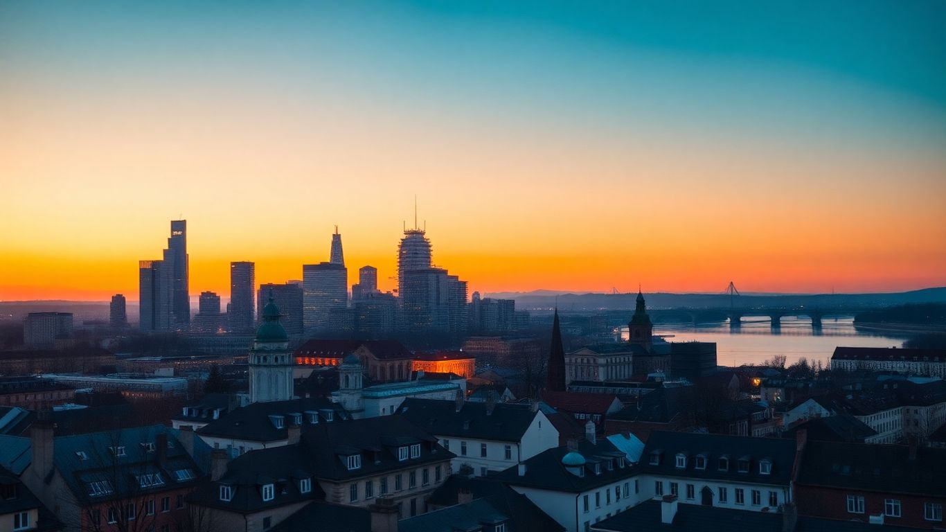 Hotels in Sachsenhausen mit Blick auf die Frankfurter Skyline