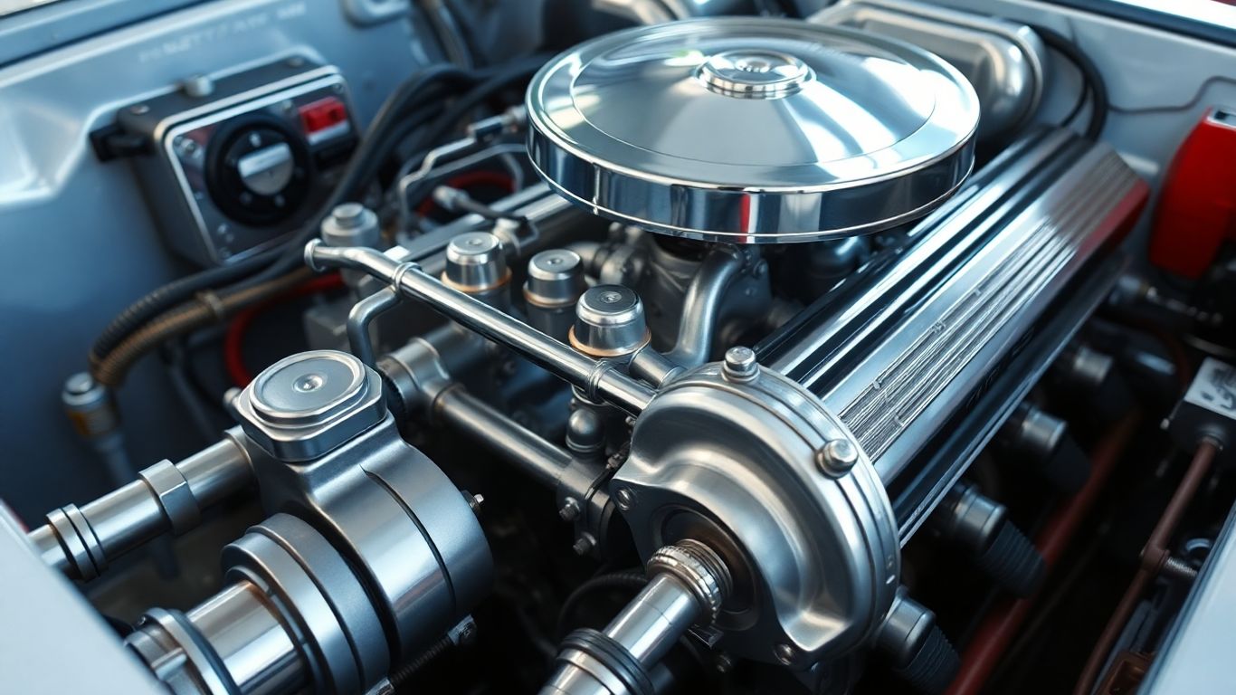 Clean, well-maintained car engine close-up.