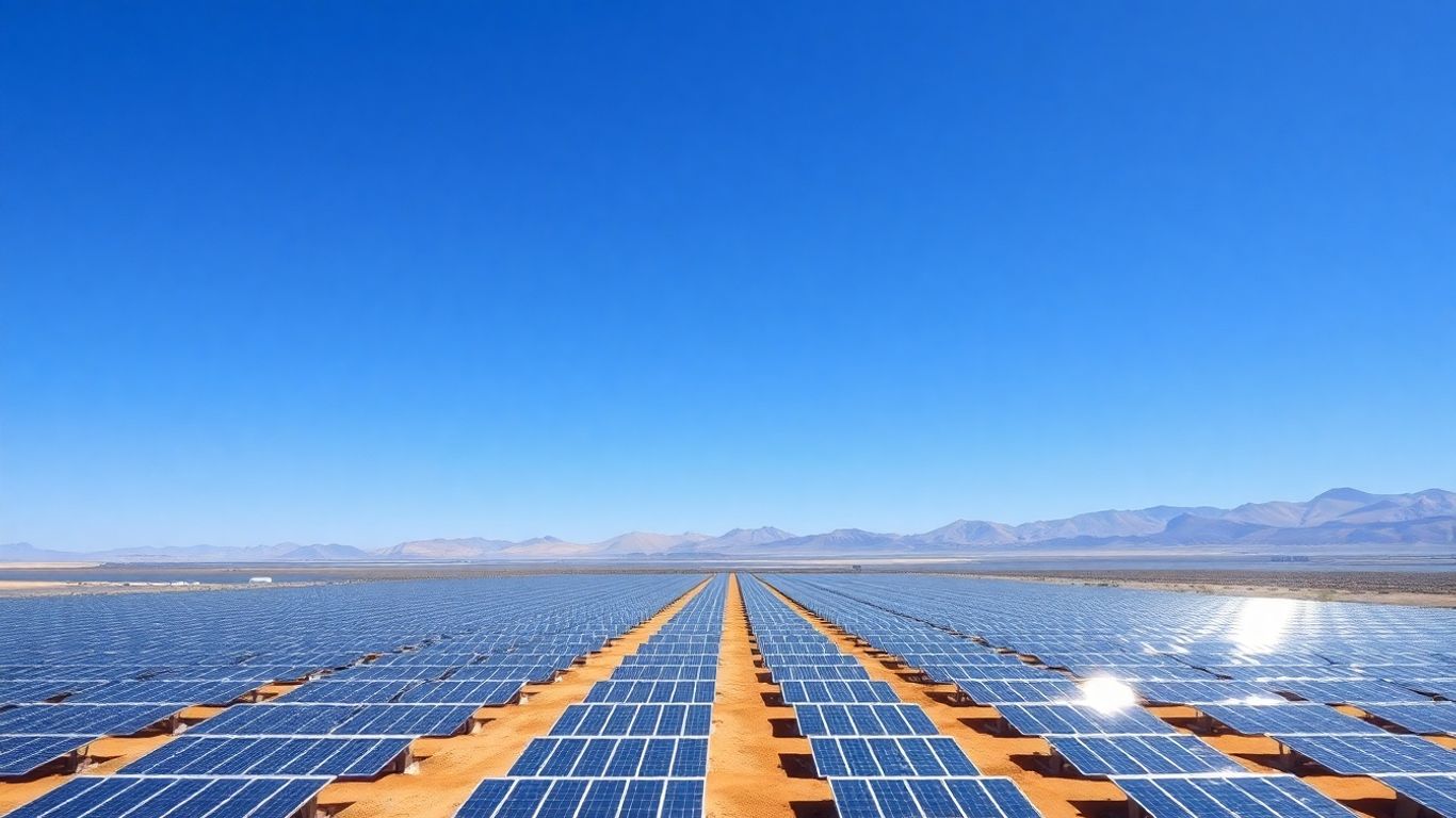 Panneaux solaires dans un désert
