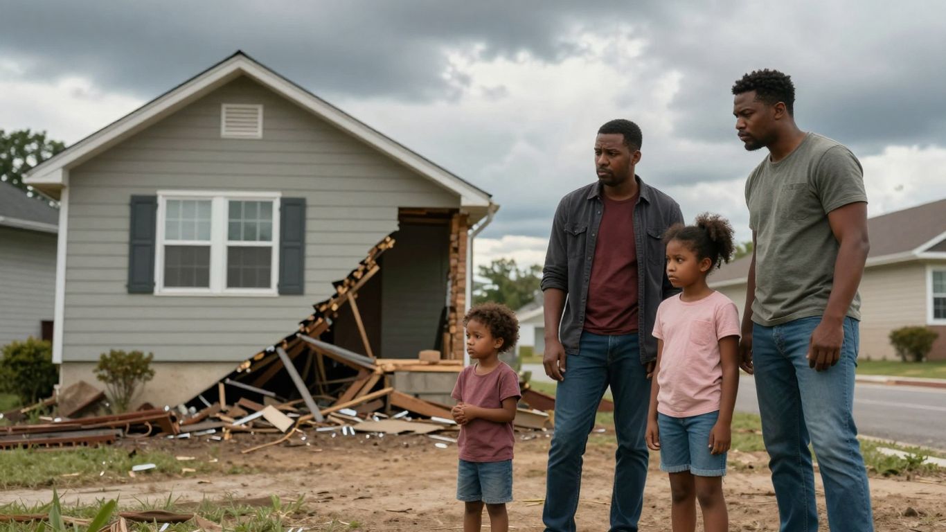 Cracked house foundation after earthquake