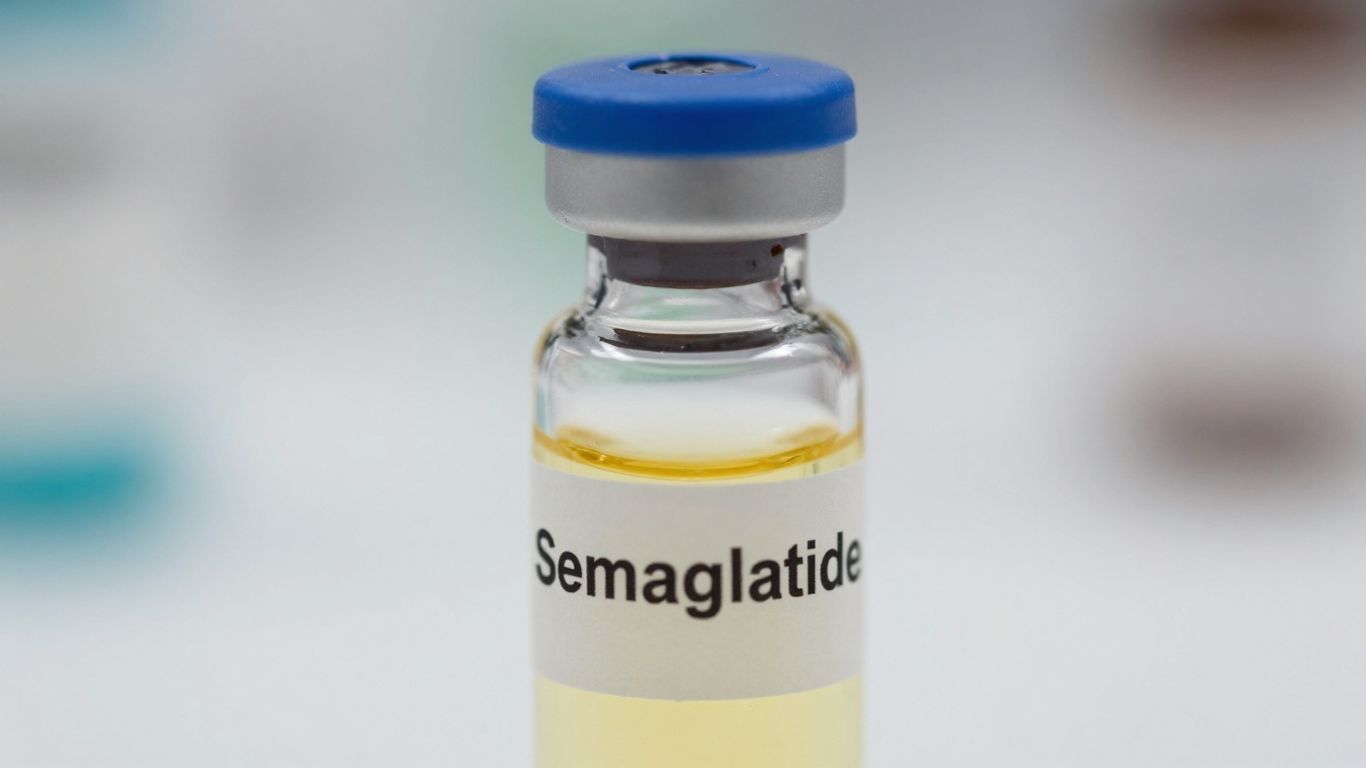 Semaglutide vial for weight loss treatment.