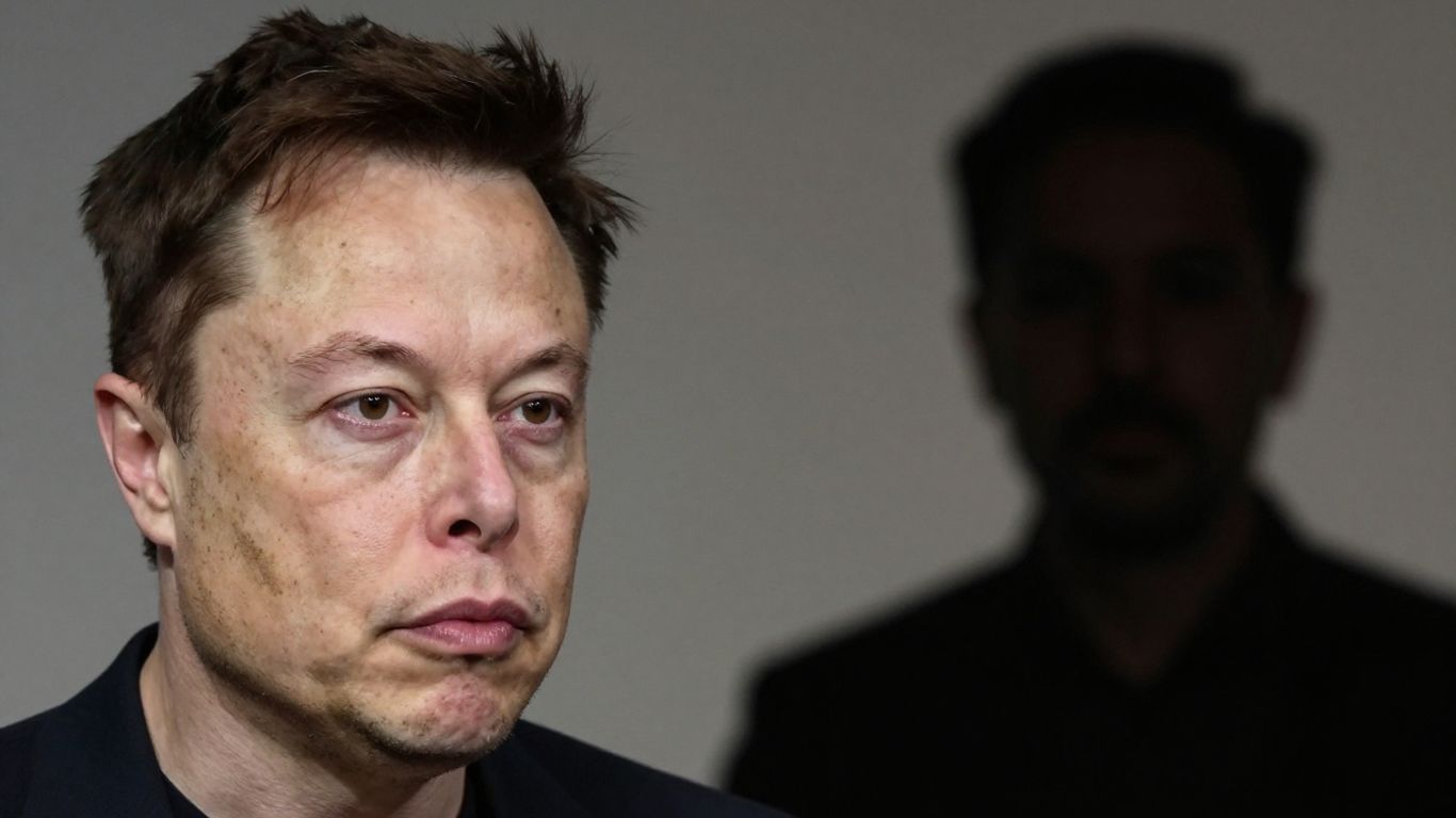 Elon Musk and a shadowy figure