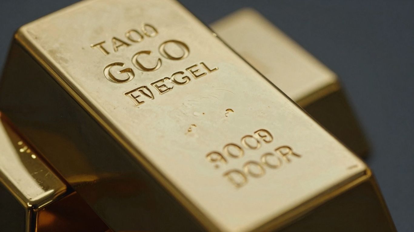 Primer plano de un lingote de oro brillante