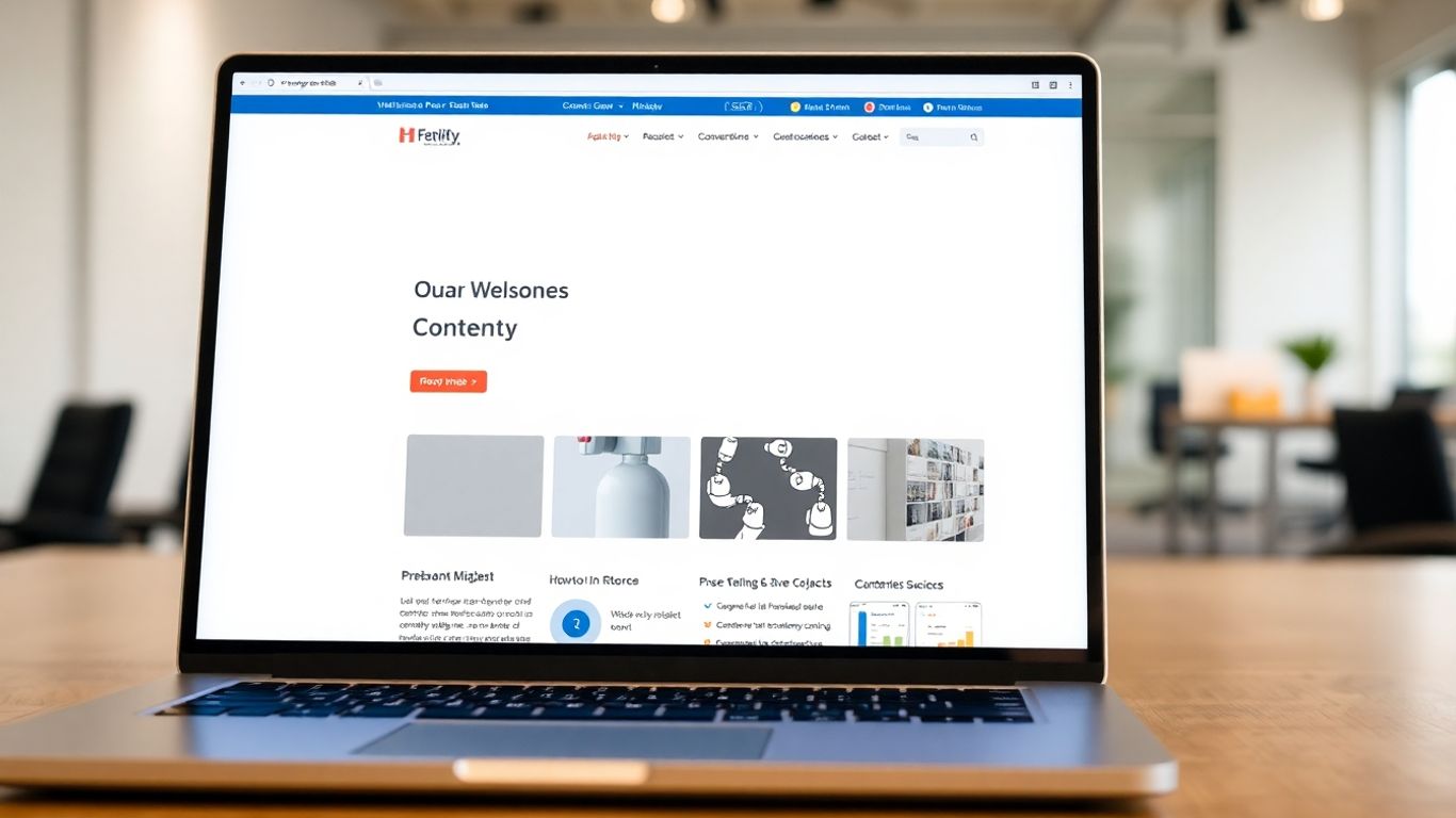 DotNetNuke CMS interface on a laptop screen