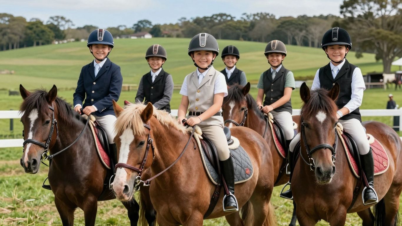 Children on ponies at La Perouse Pony Club
