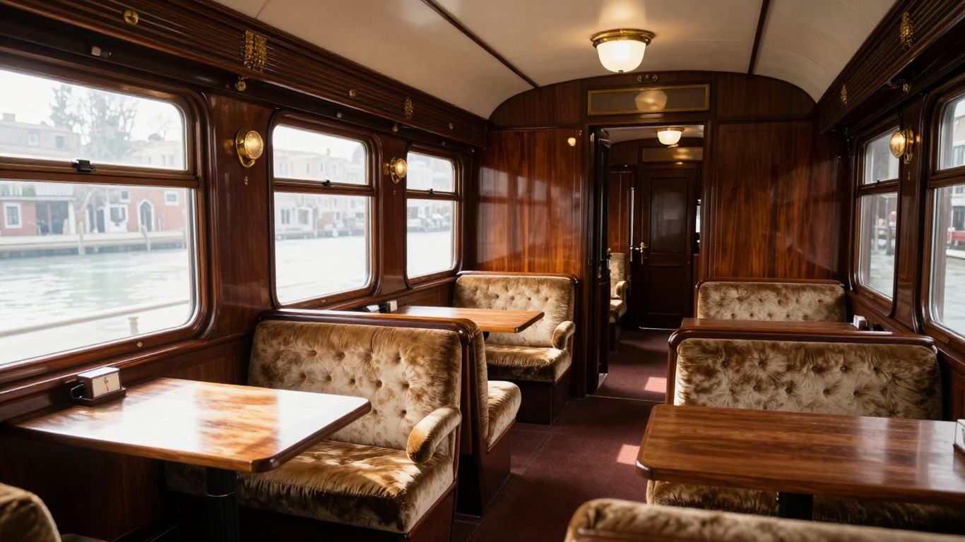 Luxurious private cabin on the Venice Simplon-Orient-Express train.