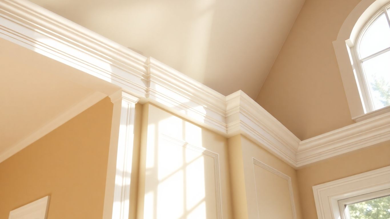 Elegant crown molding installed in a home interior.