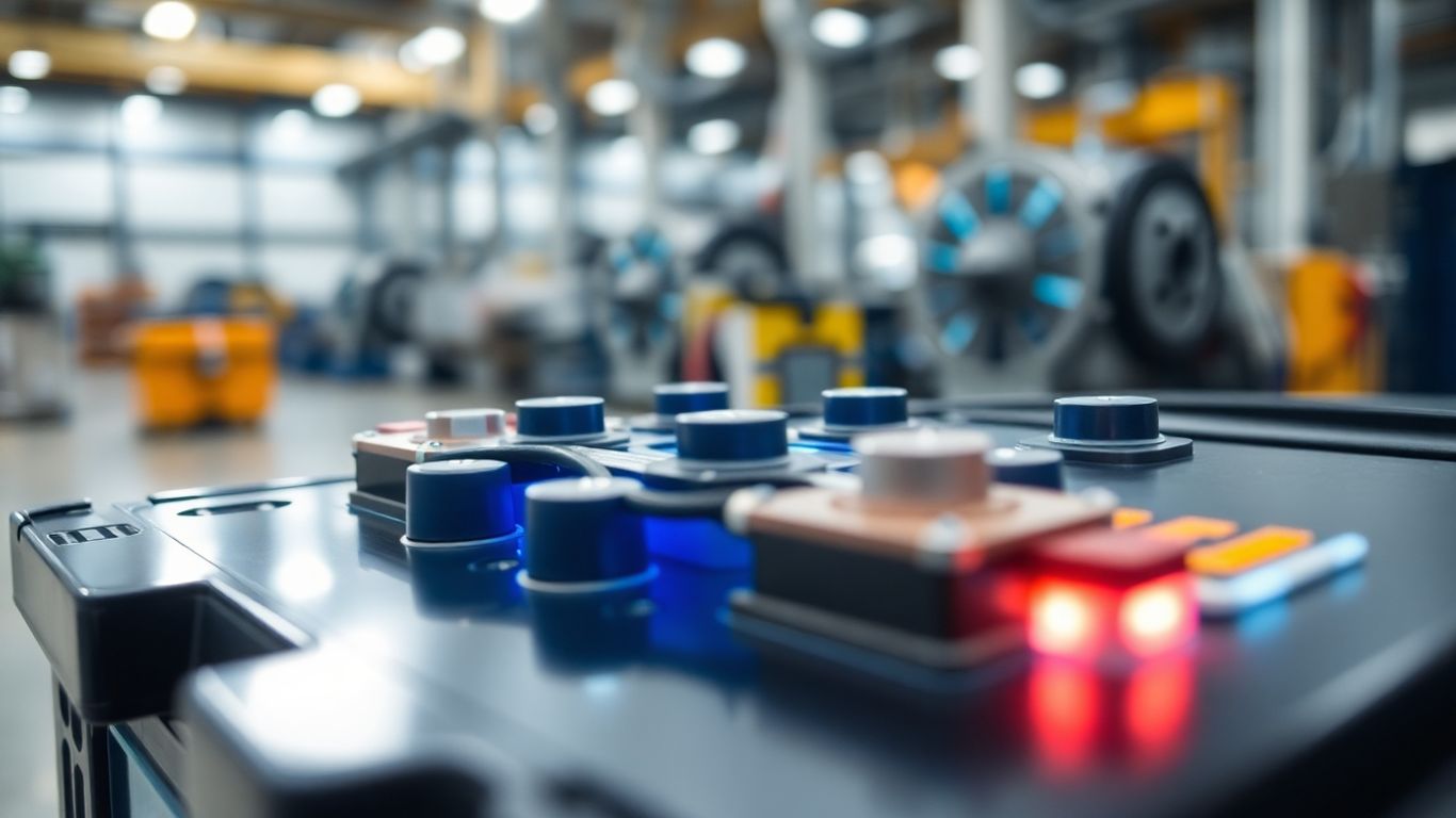 Batterie de voiture électrique avec énergie bleue