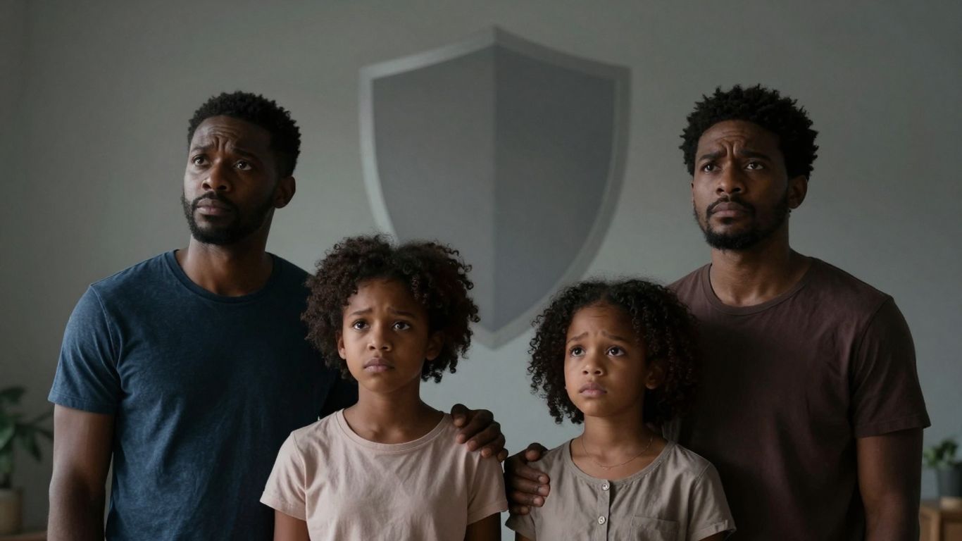 Family protected by insurance shield