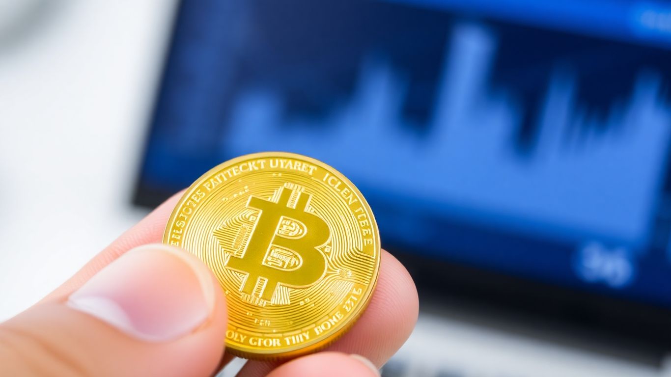Genuine gold coin held by fingers