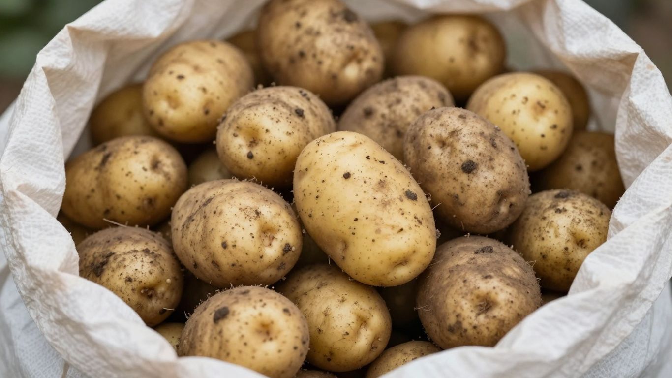 Biologische aardappelen in een grote zak