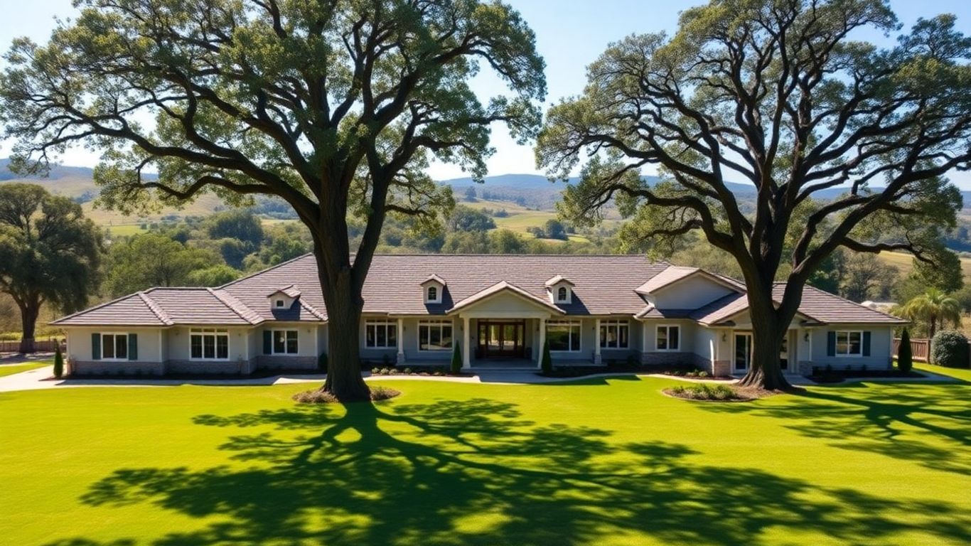 Custom home in Fair Oaks Ranch with rolling hills.
