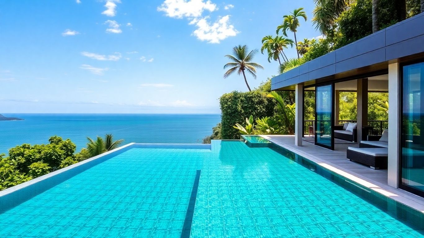 Ocean view villa in Kamala, Phuket with infinity pool.