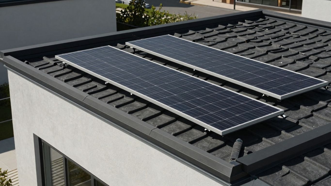 Tuiles solaires Tesla sur un toit design.