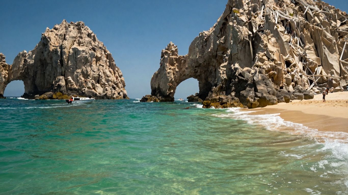 Lover's Beach Cabo with Arch and boats
