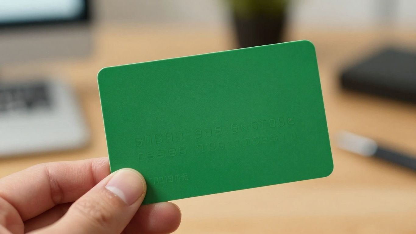 Green card held in hand, immigration document.