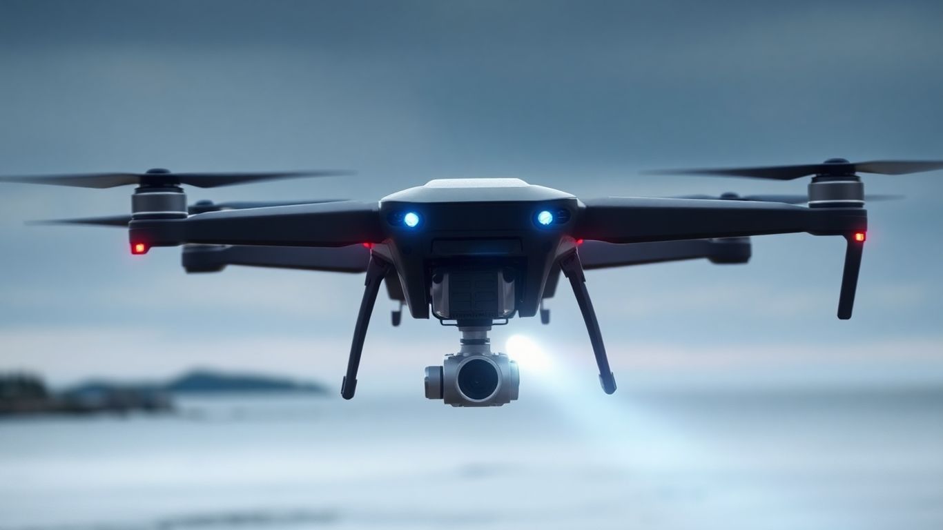 Système anti-drone interceptant un drone au-dessus de la mer Baltique.