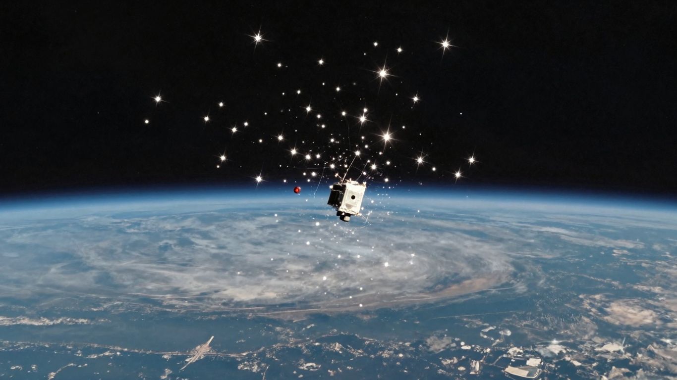 Starlink satellites in orbit above Earth.