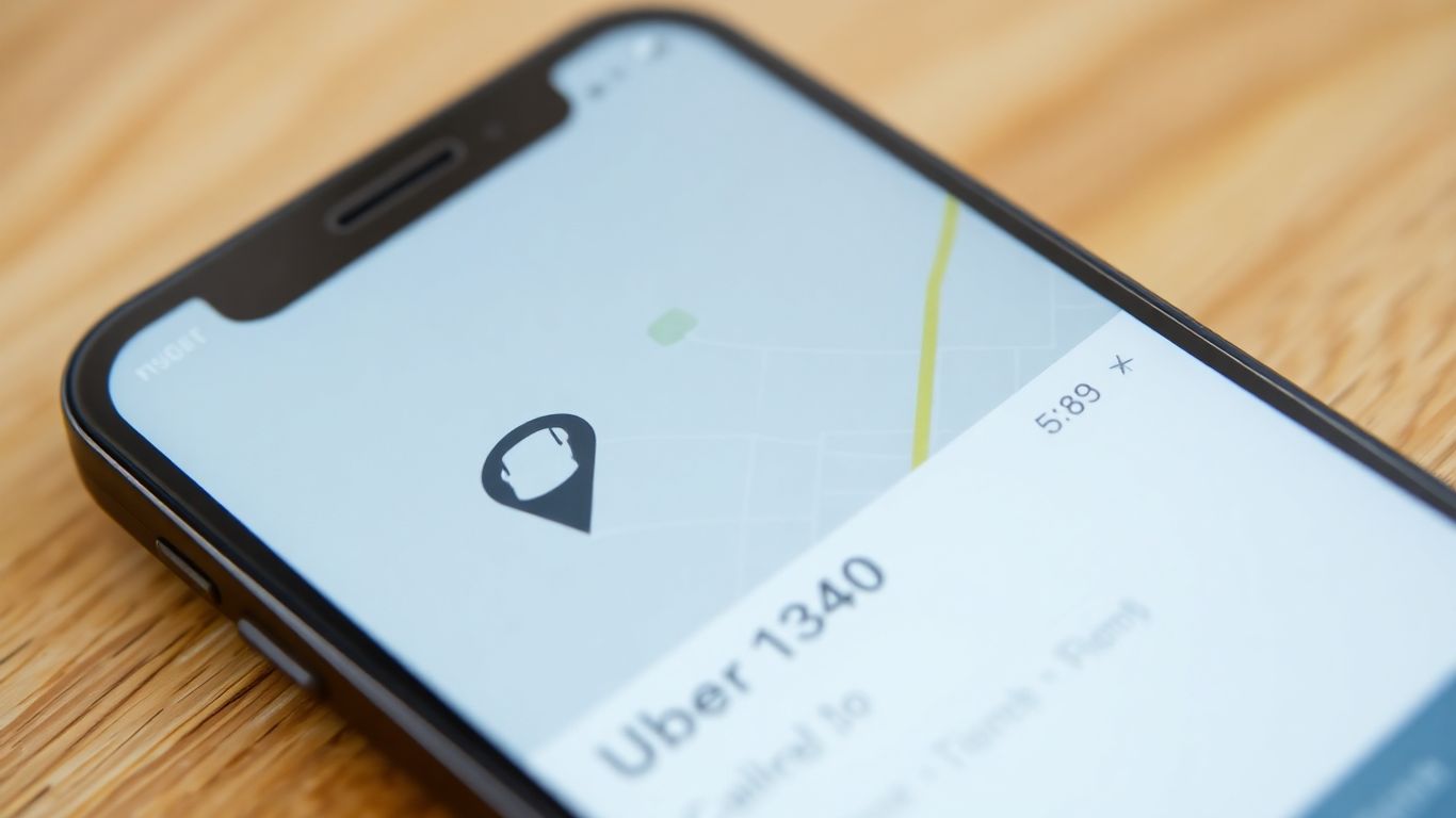 Preço estimado de uma viagem de Uber no aplicativo.