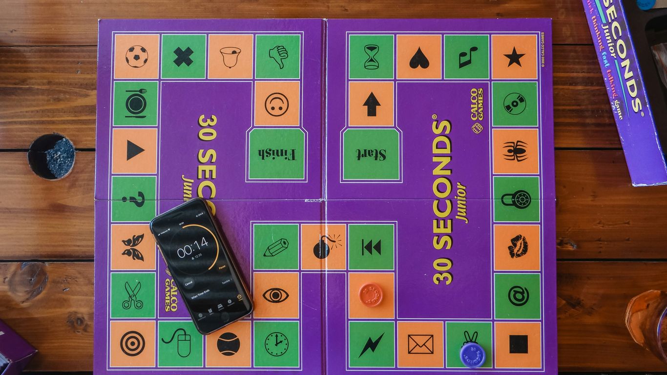 purple and green game board