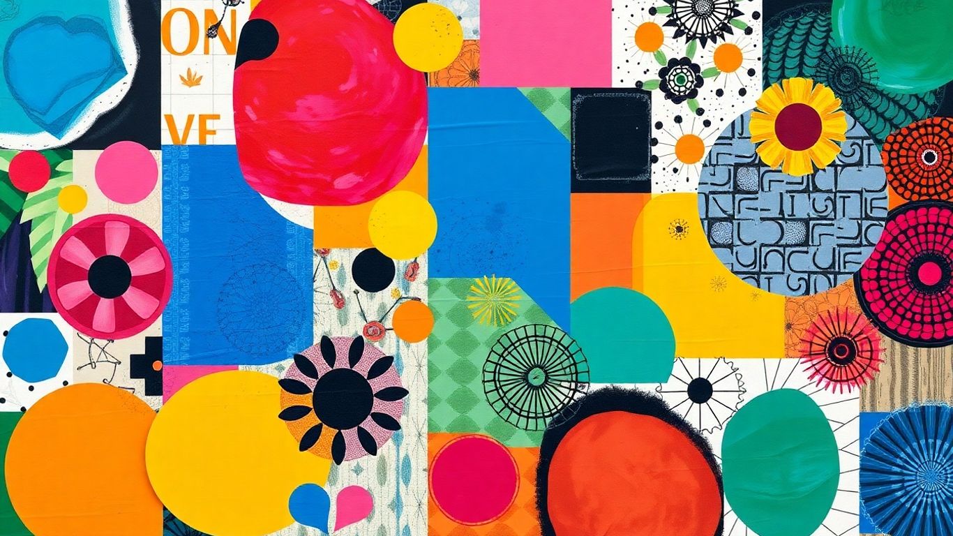 Abstract shapes and color palettes for logo inspiration.