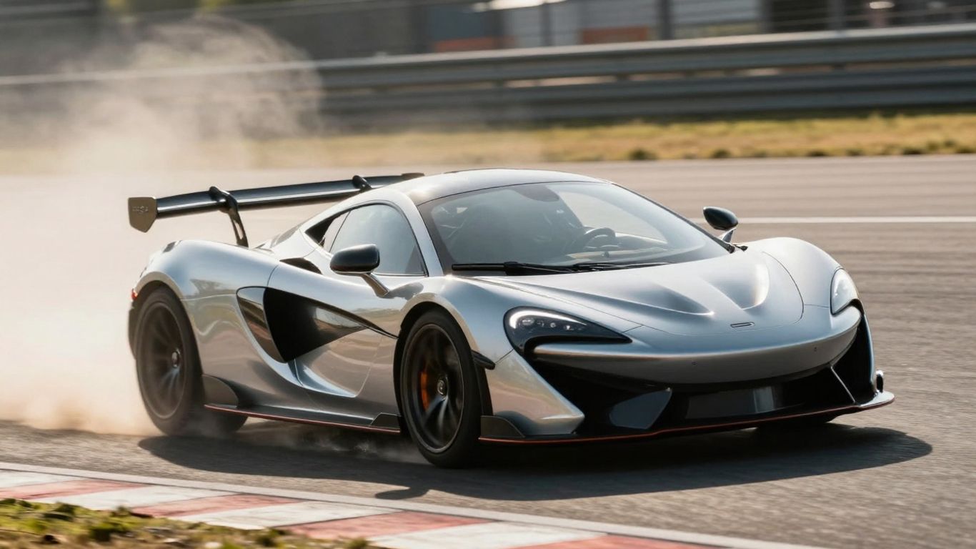 Electric car breaking lap records on a race track.