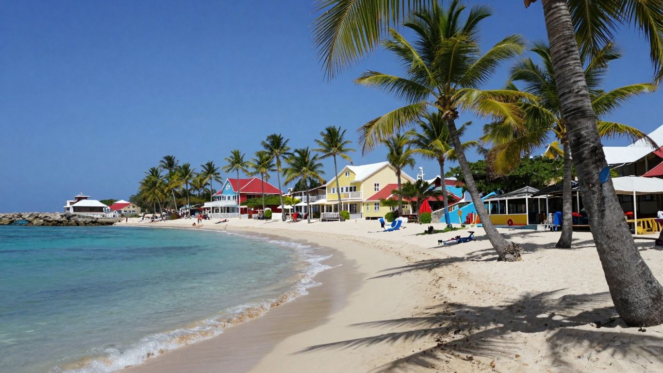 Turquoise waters and white sand beach in Curaçao.