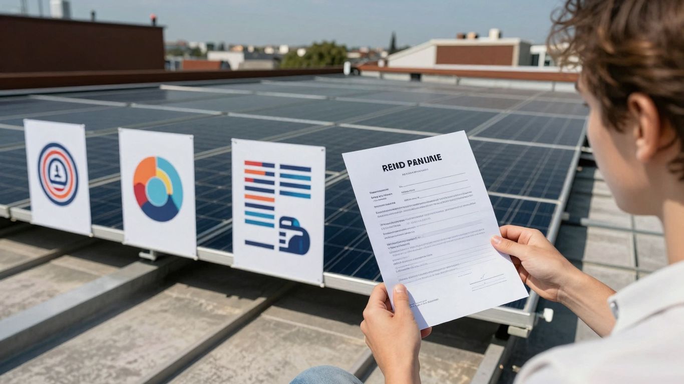 Person Comparing Solar Loan Offers For Home Installation.