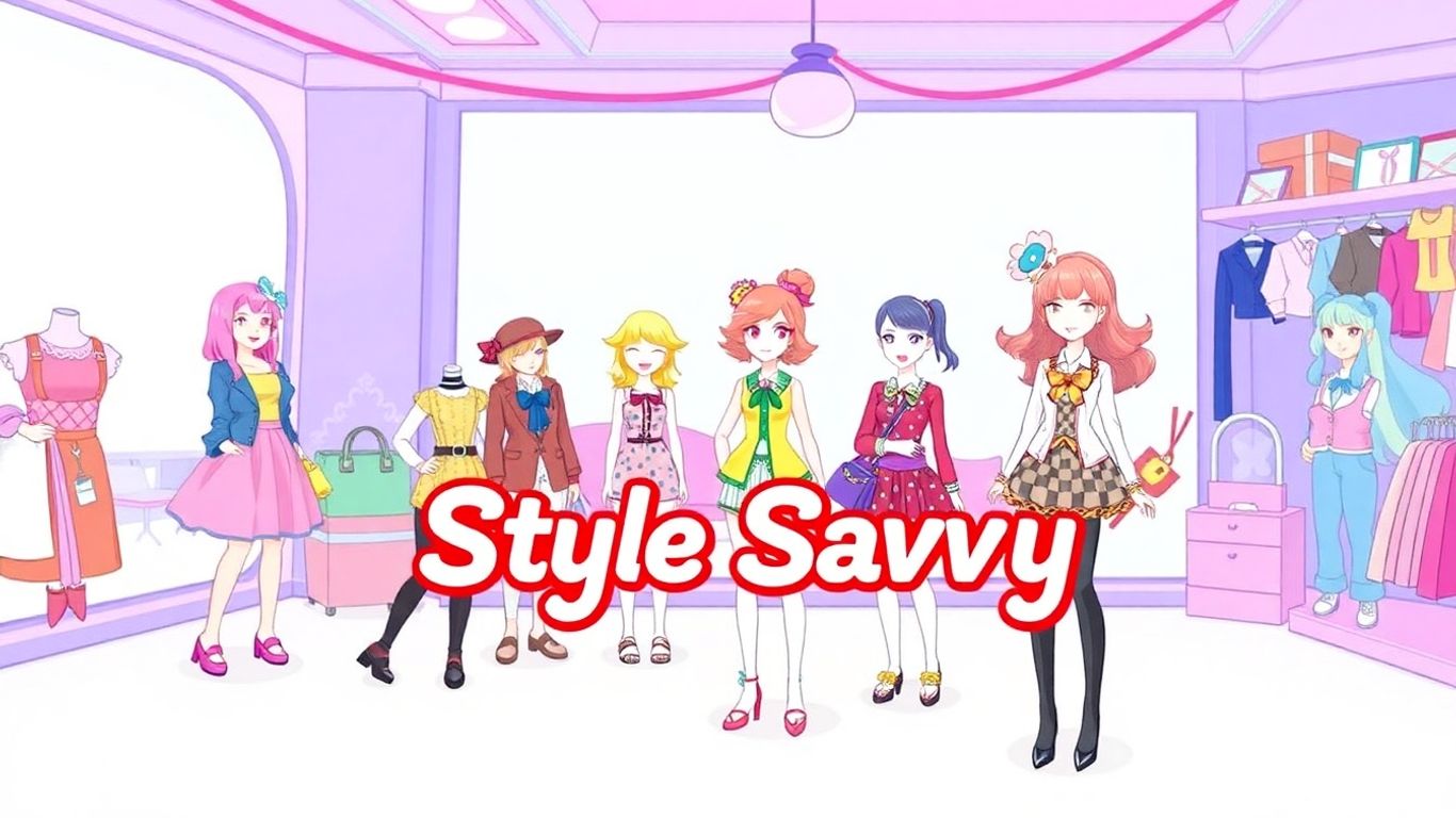 Style Savvy game on Nintendo 3DS with colorful outfits.