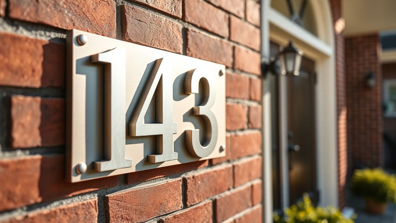 Stylish and visible house numbers on a home exterior.