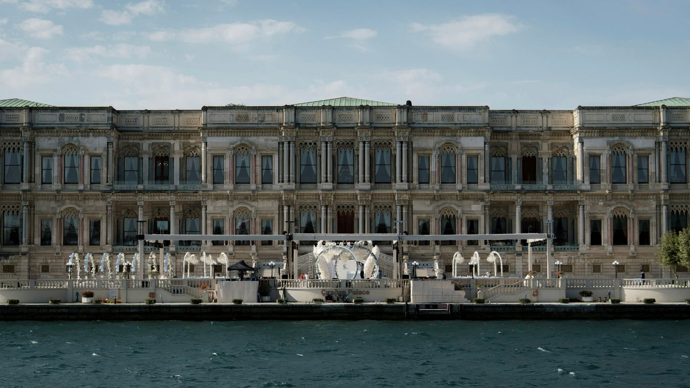 Grand palace facade on the water