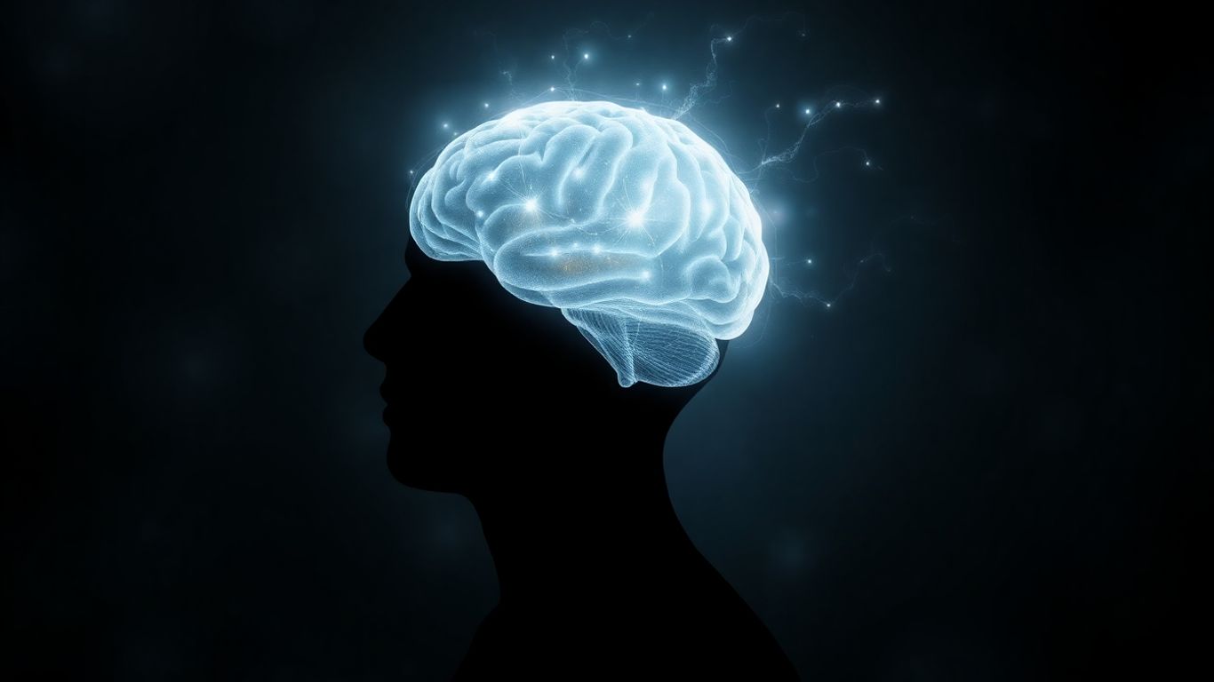 Gehirn strahlt Licht auf Materie aus