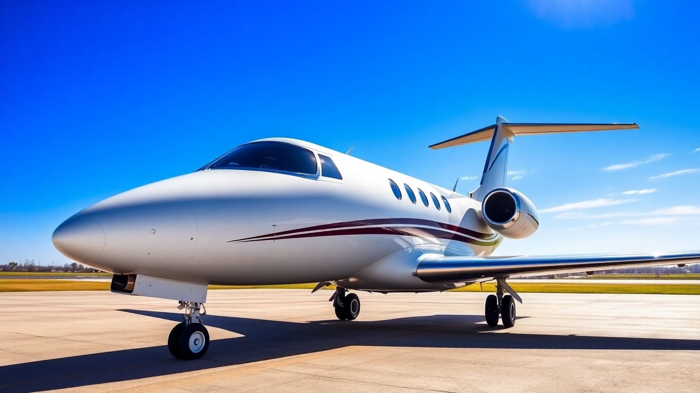 Luxury private jet on tarmac