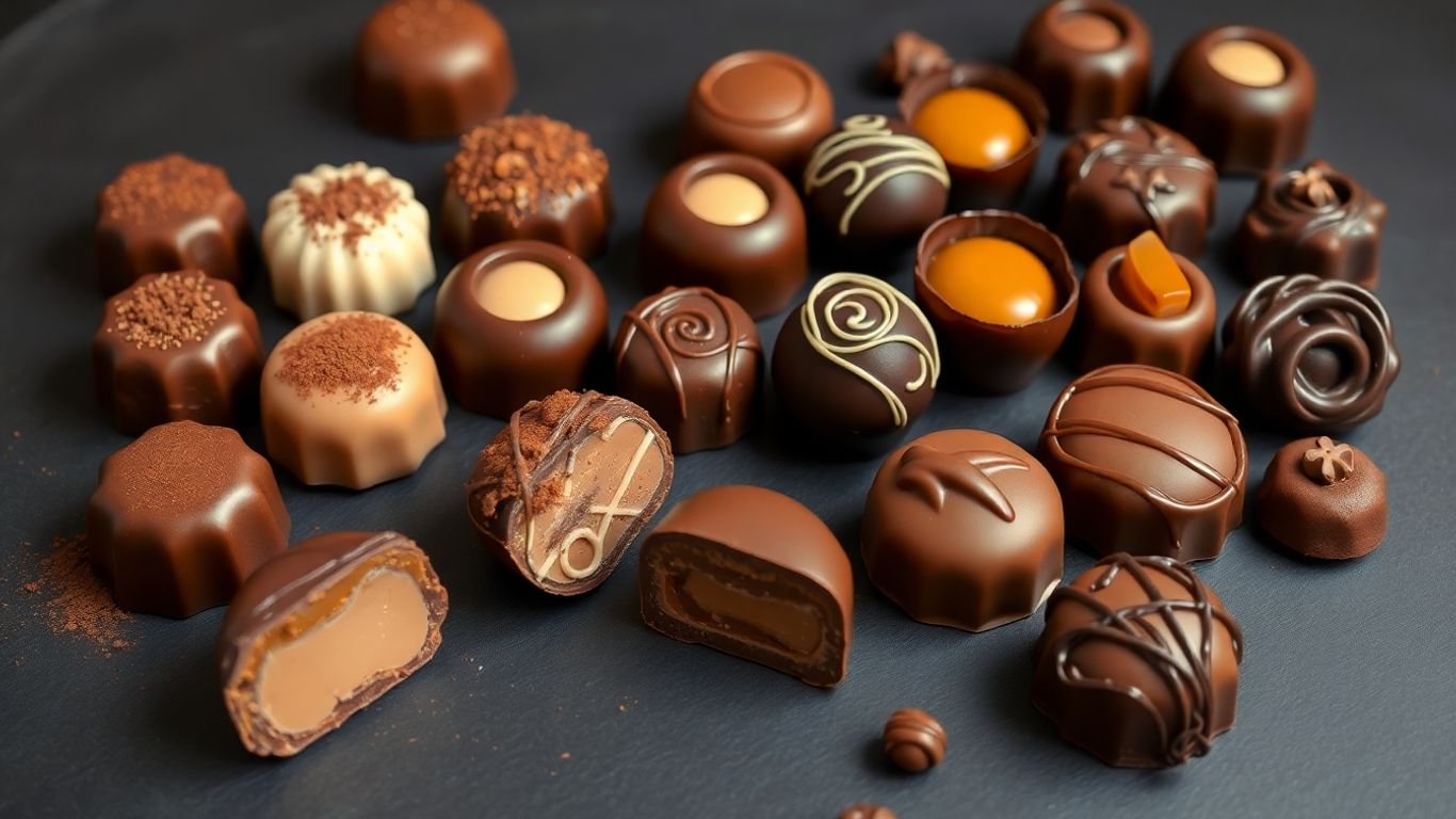 Belgische Pralinen Vielfalt