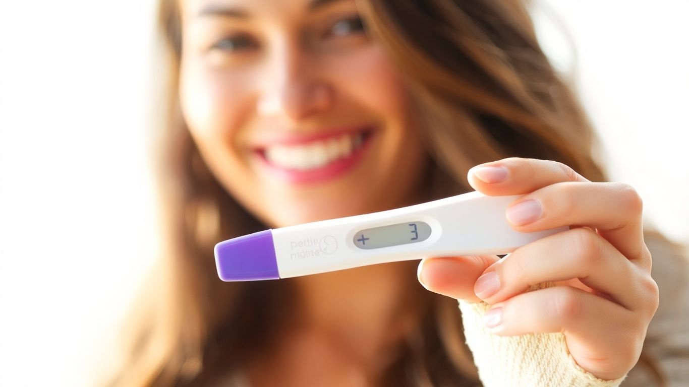 Mulher com teste de gravidez positivo